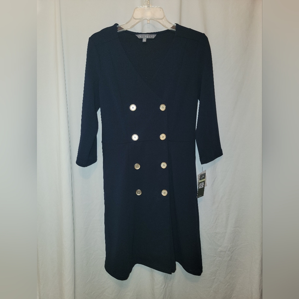Sharagano Dress With Pockets Deep Navy NWT Size 4
